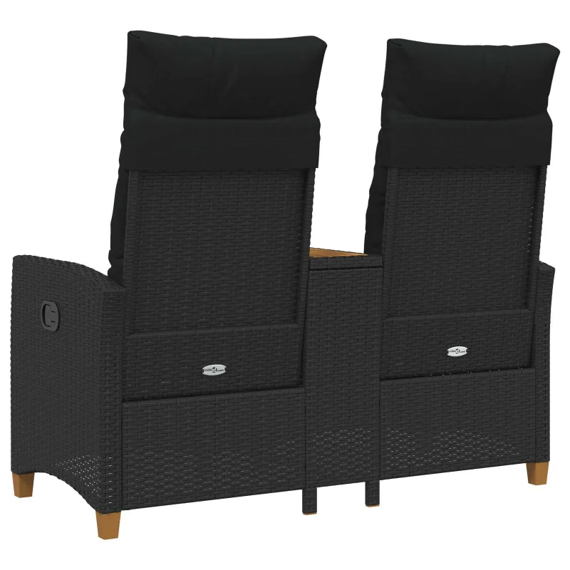 Reclining Bench with Table Juoda 126 x 65 x 112 cm poliratanas