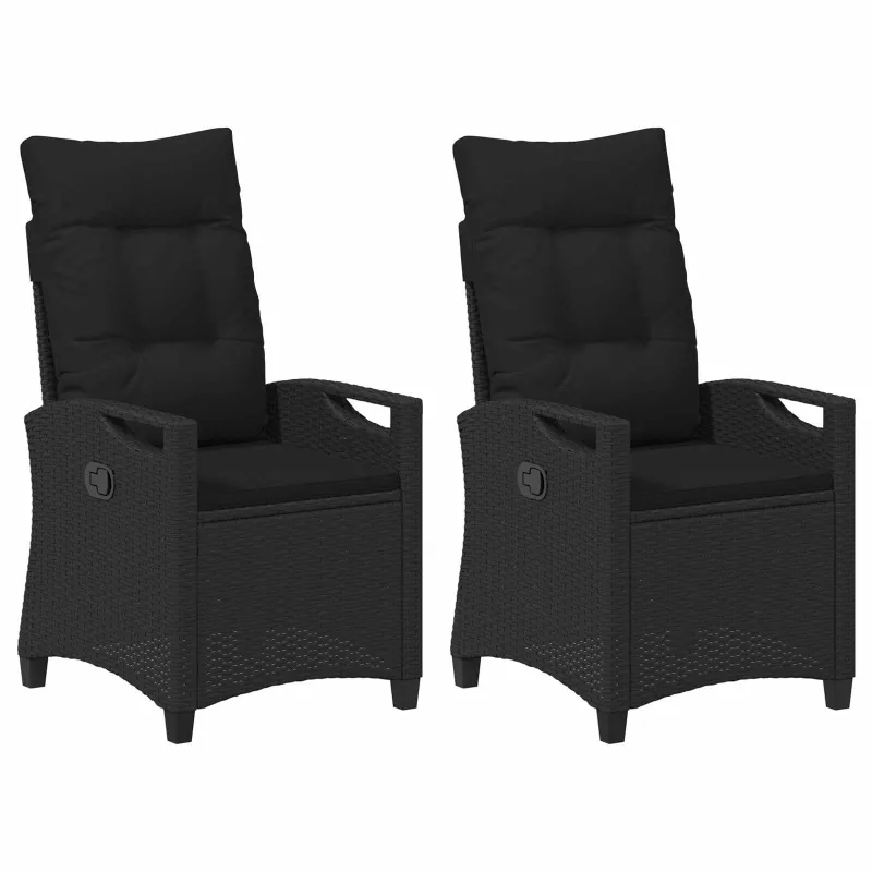 Sodo Kėdė 2 pcs Juoda 56 x 64 x 94 cm Plienas ir poliesteris