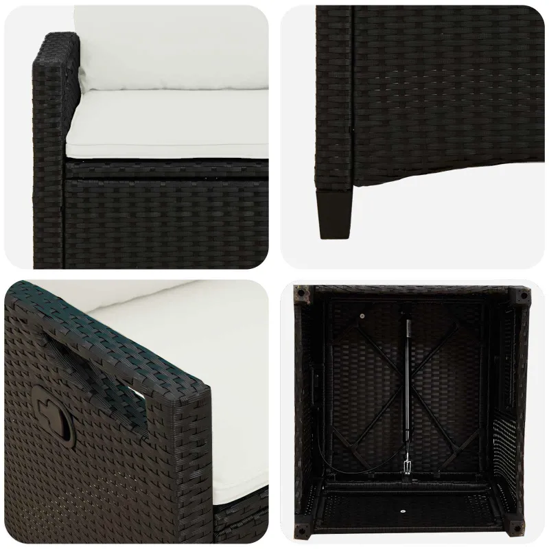 Sodo Kėdė 2 pcs Juoda ir kreminė 56 x 60 x 112 cm