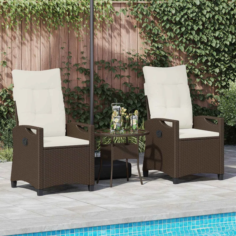 Sodo Kėdė 2 pcs Ruda ir grietinėlė 56 x 60 x 112 cm