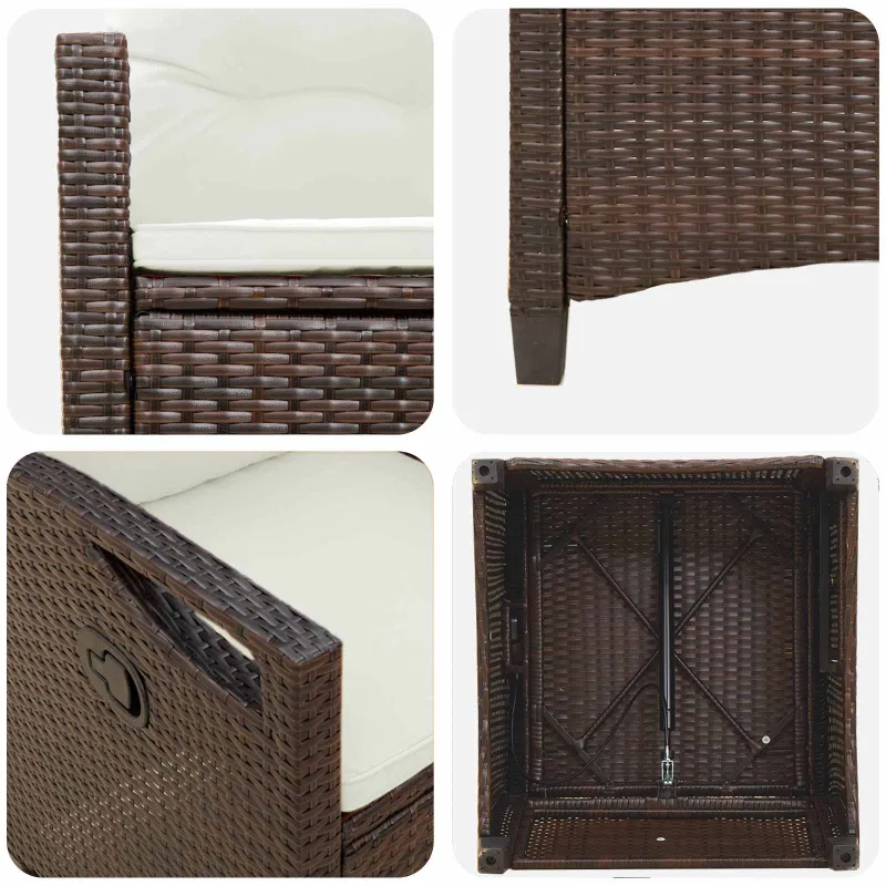 Sodo Kėdė 2 pcs Ruda ir grietinėlė 56 x 60 x 112 cm