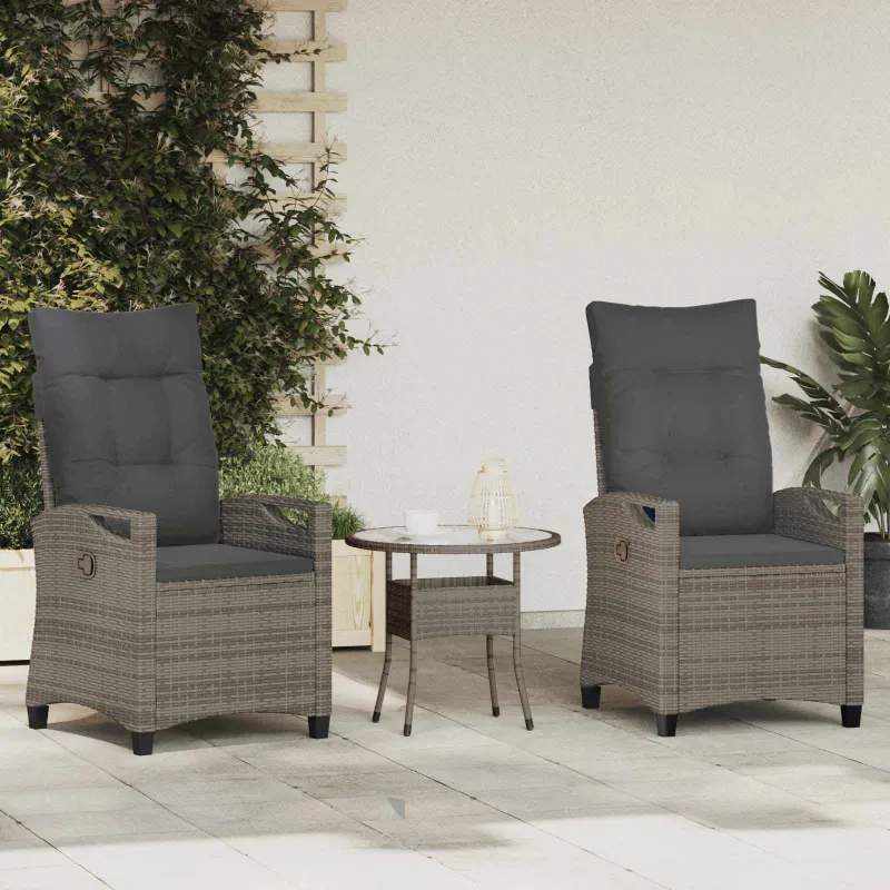 Sodo Kėdė 2 pcs Pilka ir tamsiai pilka 56 x 60 x 112 cm