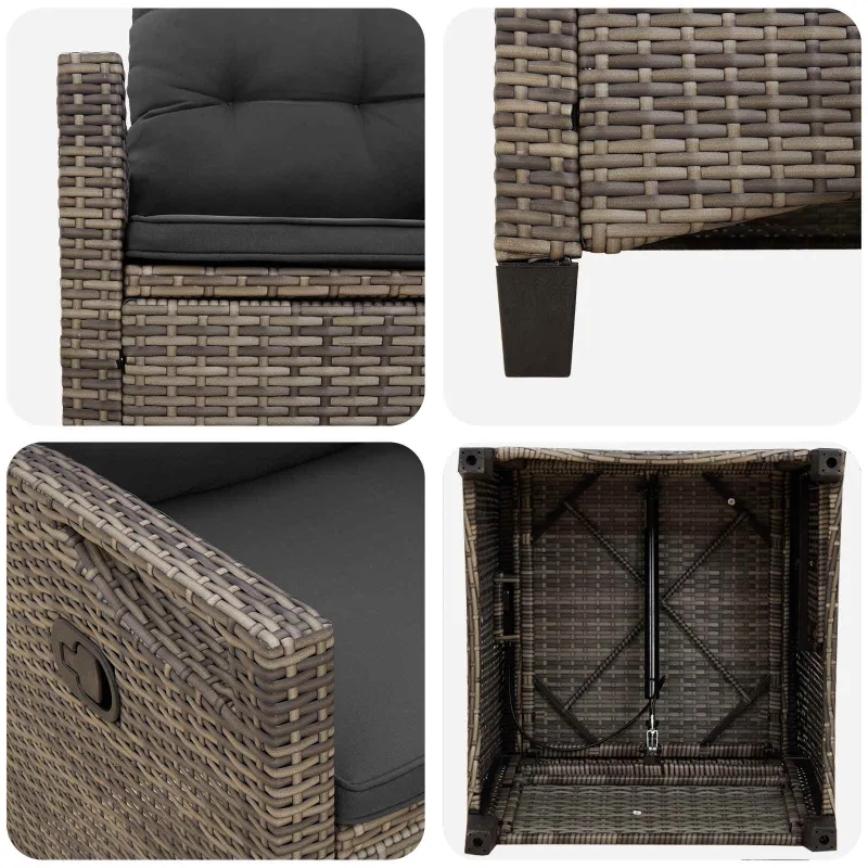 Sodo Kėdė 2 pcs Pilka ir tamsiai pilka 56 x 60 x 112 cm