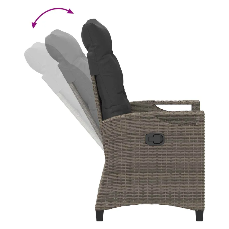 Sodo Kėdė 2 pcs Pilka ir tamsiai pilka 56 x 60 x 112 cm