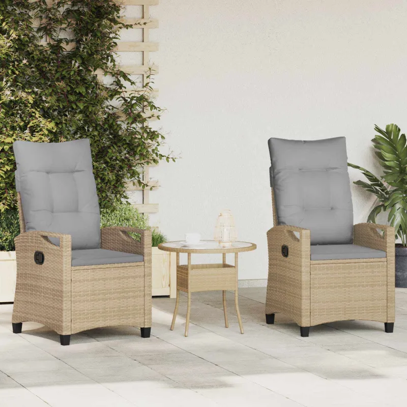 Sodo Kėdė 2 pcs Bežinė ir šviesiai pilka 56 x 60 x 112 cm