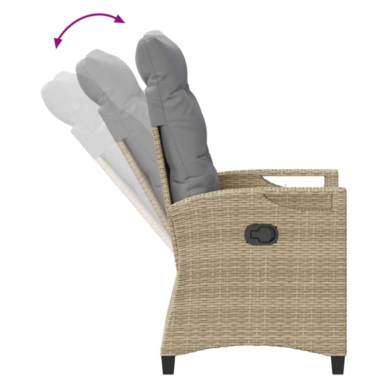Sodo Kėdė 2 pcs Bežinė ir šviesiai pilka 56 x 60 x 112 cm