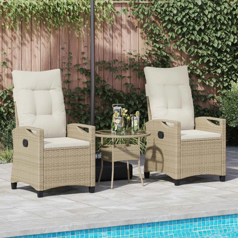 Sodo Kėdė 2 pcs Bežinė ir kreminė 56 x 60 x 112 cm