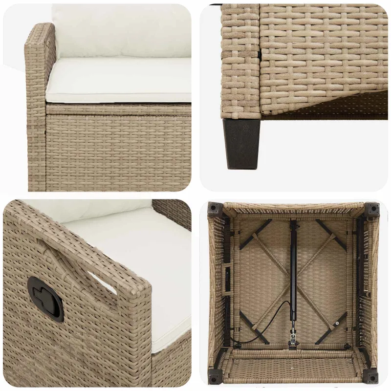 Sodo Kėdė 2 pcs Bežinė ir kreminė 56 x 60 x 112 cm
