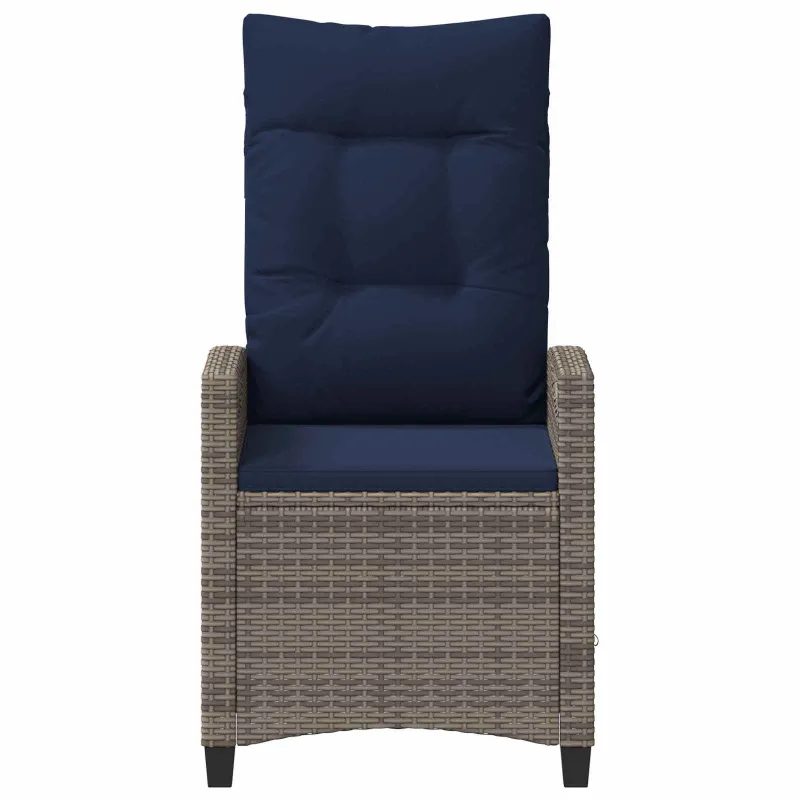Sodo Kėdė 2 pcs pilka ir tamsiai mėlyna 56 x 60 x 112 cm