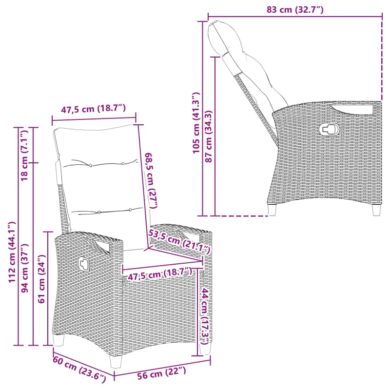 Sodo Kėdė 56 x 64 x 94 cm plienas