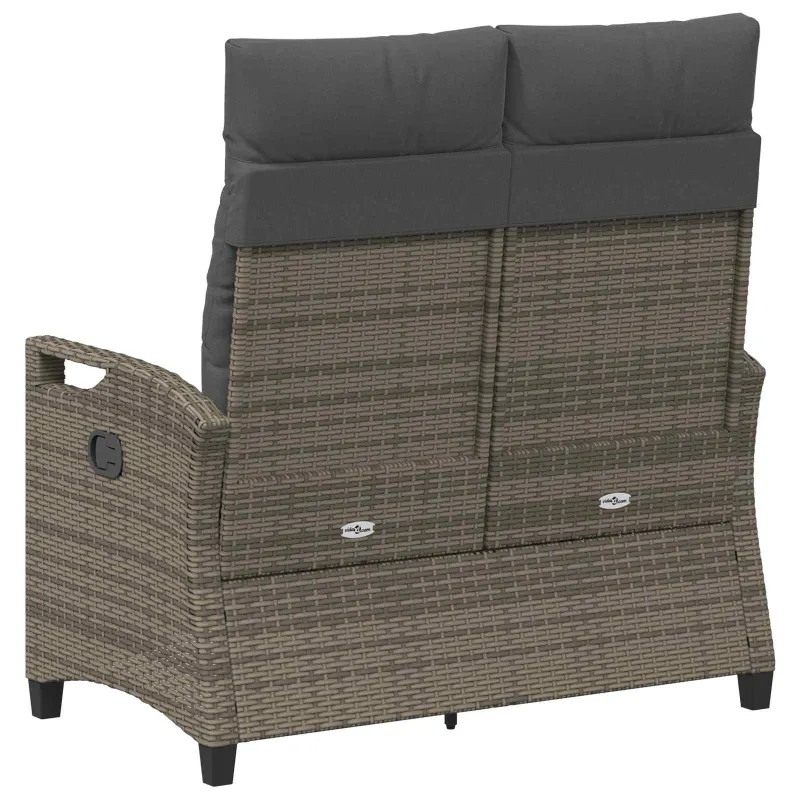 Sodo suolas su pagalve Pilka ir tamsiai pilka 105 x 60 x 112 cm