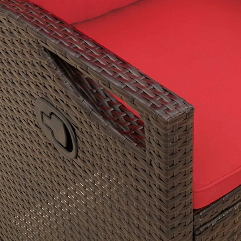Sodo suolas su pagalve Ruda ir raudona 105 x 60 x 112 cm