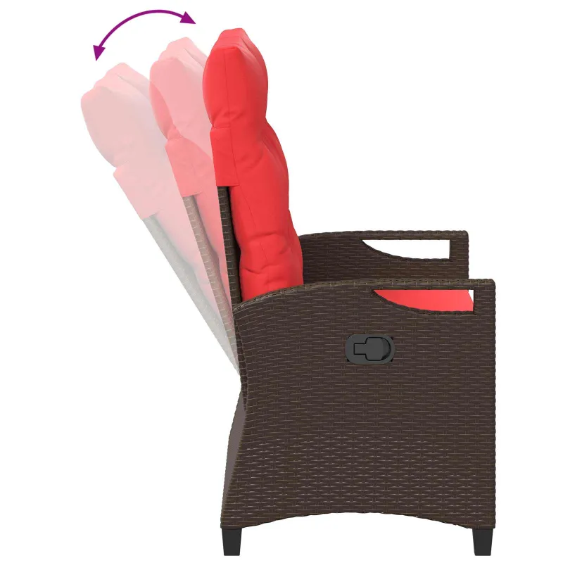 Sodo suolas su pagalve Ruda ir raudona 105 x 60 x 112 cm