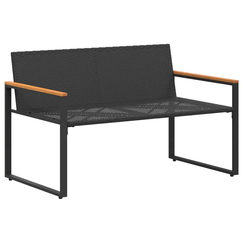 suoliukas Juoda ir kreminė balta 115 x 65 x 72 cm Ratanas