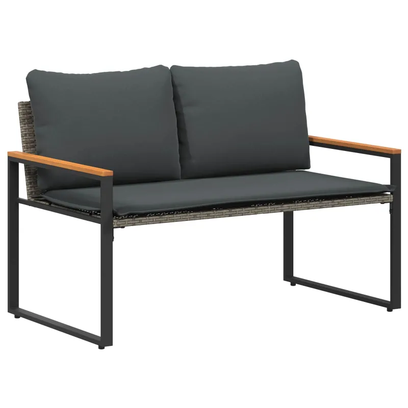 suoliukas Pilka ir tamsiai pilka 115 x 65 x 72 cm Ratanas