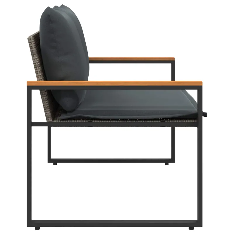 suoliukas Pilka ir tamsiai pilka 115 x 65 x 72 cm Ratanas