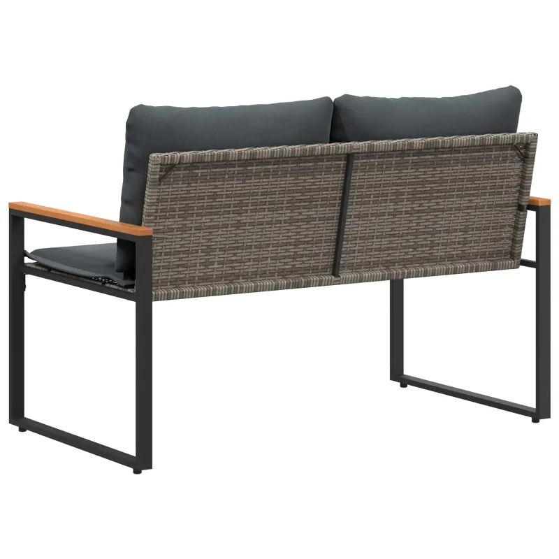 suoliukas Pilka ir tamsiai pilka 115 x 65 x 72 cm Ratanas