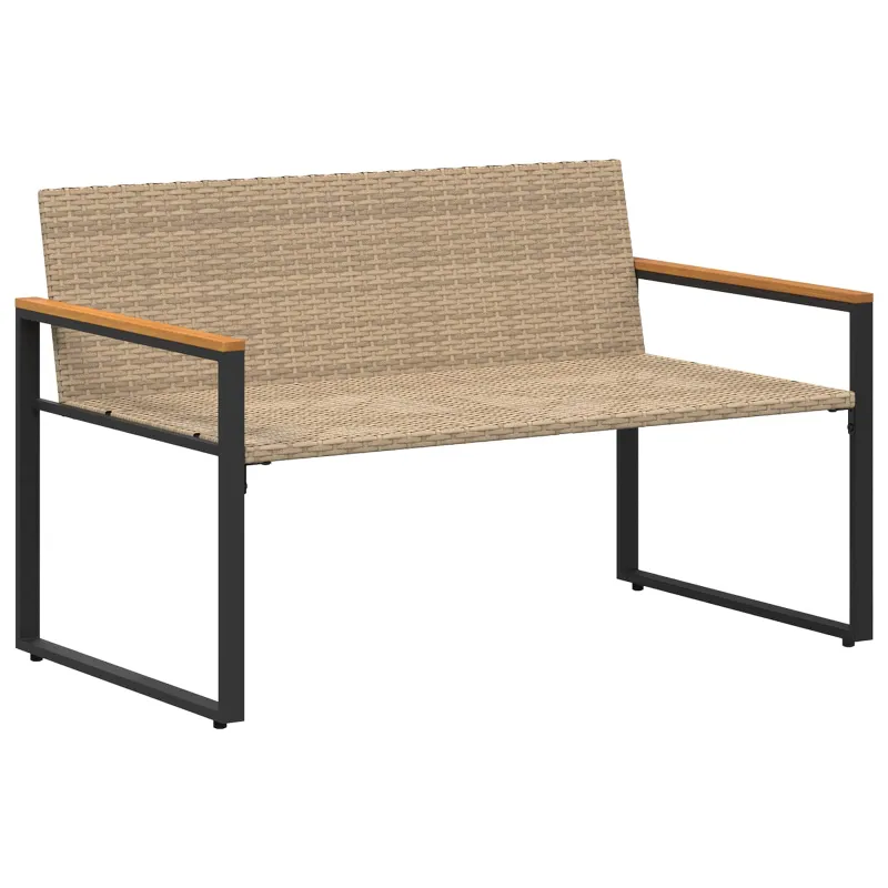 suoliukas Bežė ir kreminė balta 115 x 65 x 72 cm Ratanas