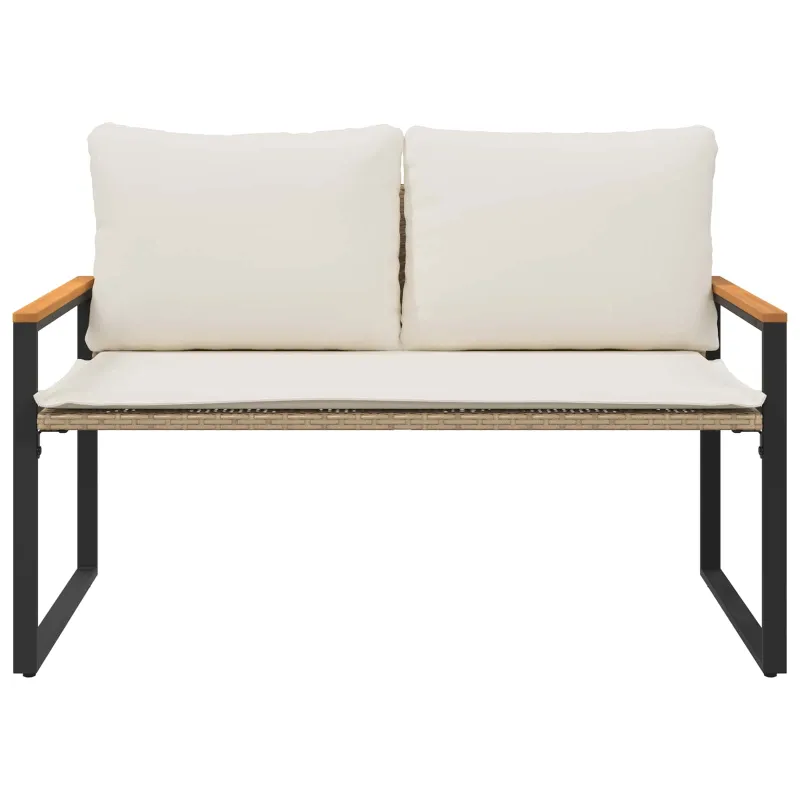 suoliukas Bežė ir kreminė balta 115 x 65 x 72 cm Ratanas