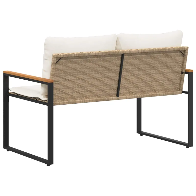 suoliukas Bežė ir kreminė balta 115 x 65 x 72 cm Ratanas