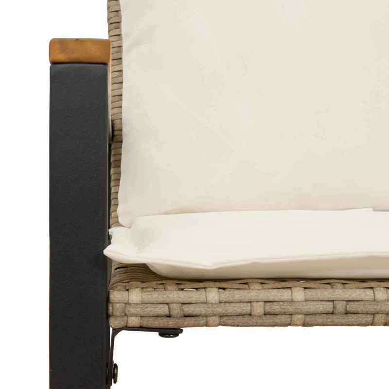 suoliukas Bežė ir kreminė balta 115 x 65 x 72 cm Ratanas