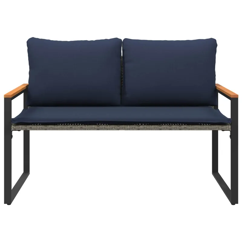 suoliukas Pilka ir tamsiai mėlyna 115 x 65 x 72 cm Ratanas