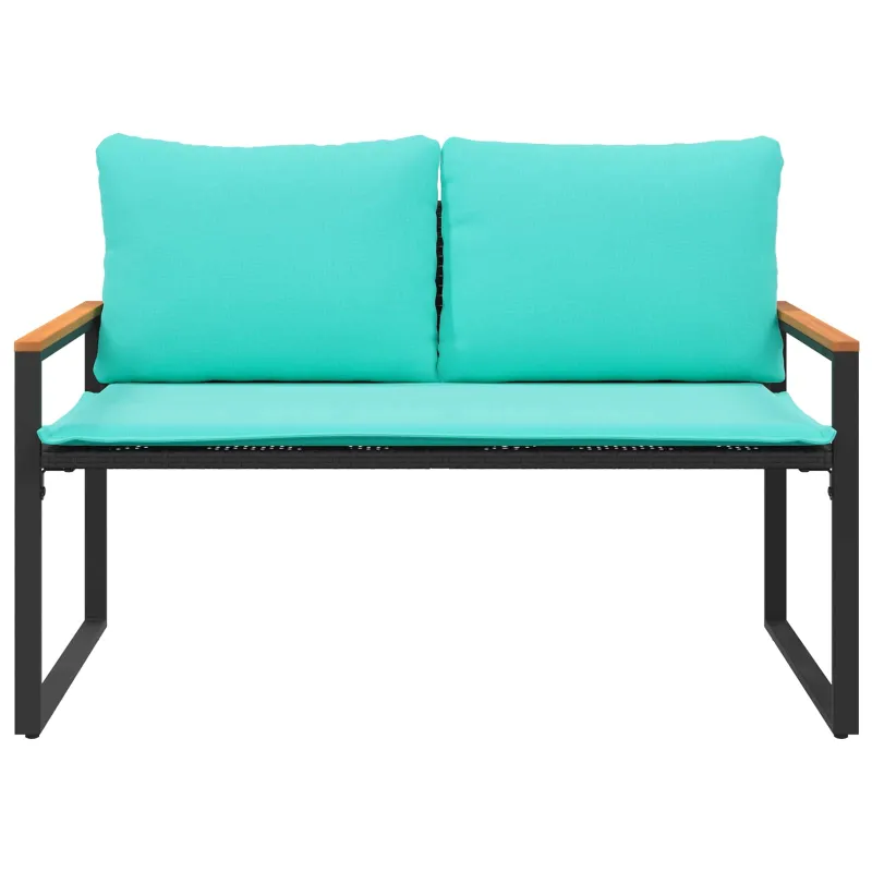 suoliukas su pagalve Juoda ir turkio 115 x 65 x 72 cm Ratanas