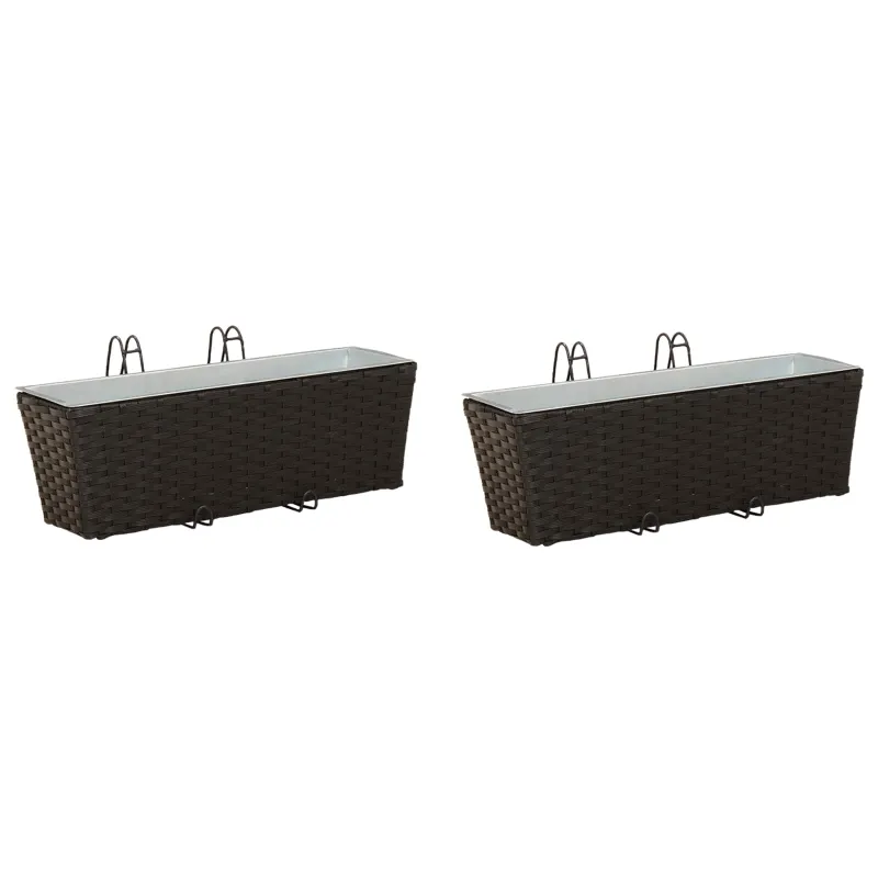 Turėklas 2 pcs Juoda 50 x 17 x 17 cm Metalas