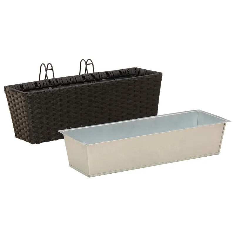 Turėklas 2 pcs Juoda 50 x 17 x 17 cm Metalas