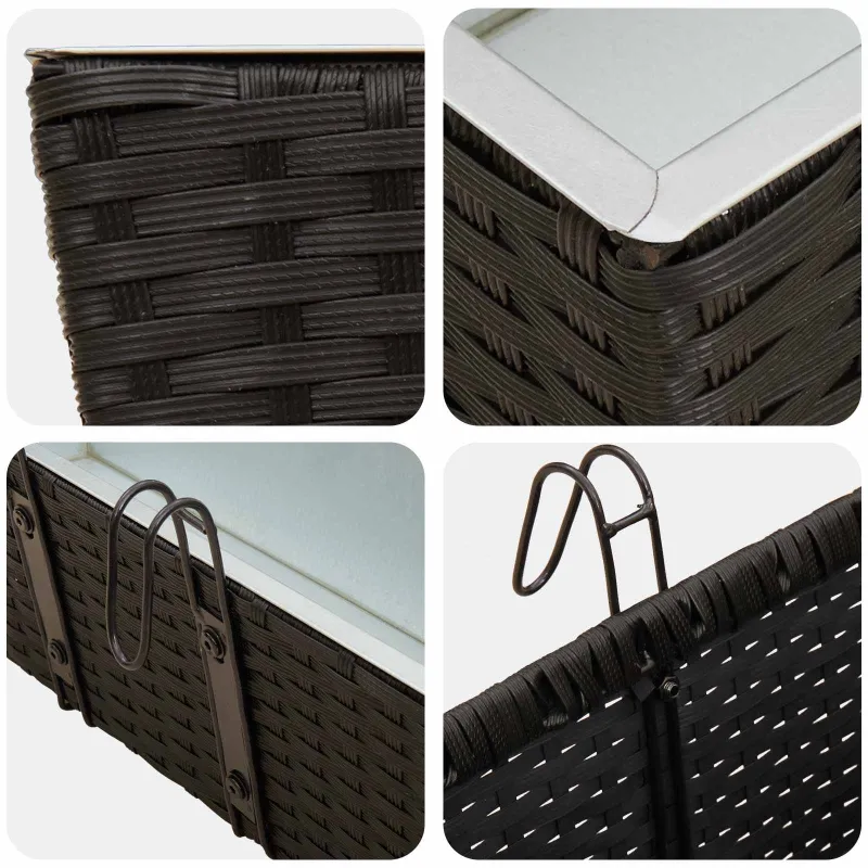 Turėklas 2 pcs Juoda 50 x 17 x 17 cm Metalas