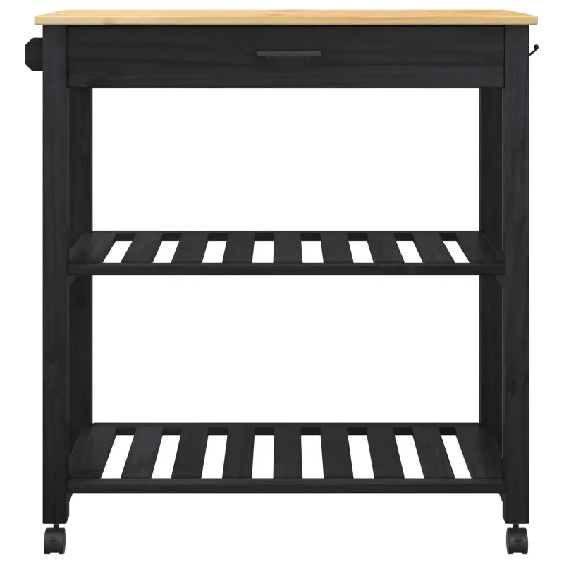 Virtuvės vežimėlis MONZA Juodas 84 x 40 x 88,5 cm