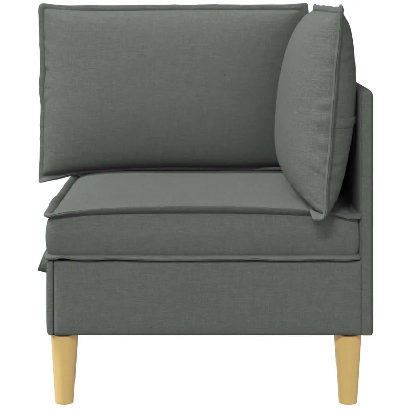 Kampinė Sofa su Saugykla Tamsiai pilka Audinys