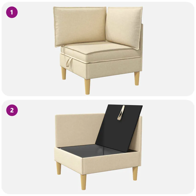 Sofa su saugojimu Audinys