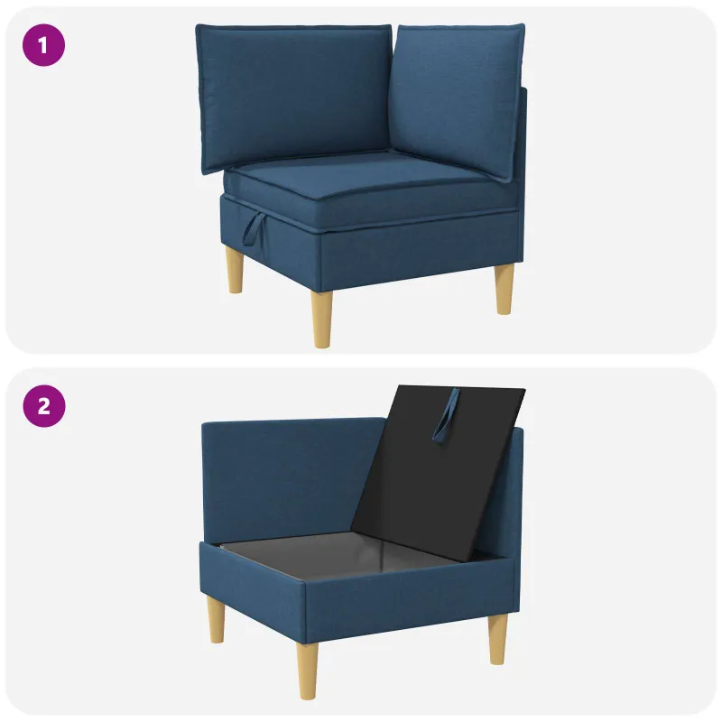 Sofa su saugojimu Audinys