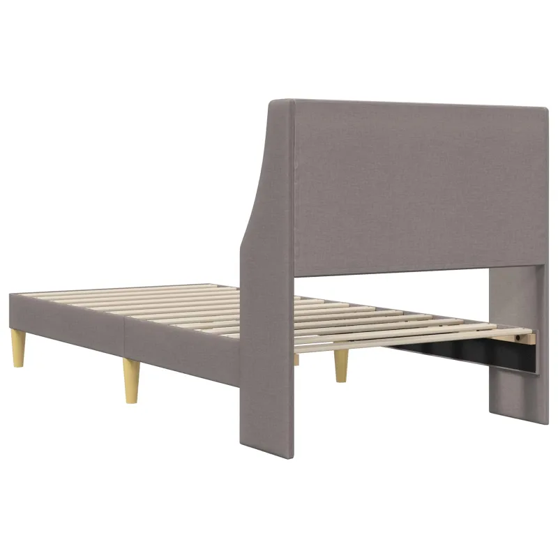 Lovos rėmas Paprastas su galvūgalio Taupe 100 x 200 cm audinys
