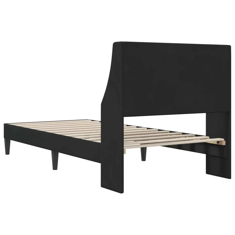 Lovos rėmas su galvūgalio Juodas 80 x 200 cm Aksomas