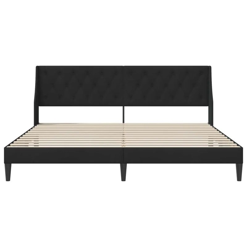 Lovos rėmas su galvūgalio Juodas 200 x 200 cm Aksomas