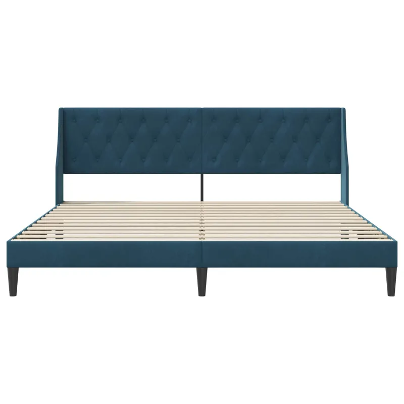 Lovos rėmas su galvūgalio Mėlyna 200 x 200 cm Aksomas