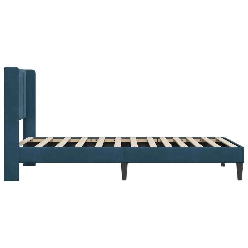 Lovos rėmas su galvūgalio Mėlyna 80 x 200 cm Aksomas