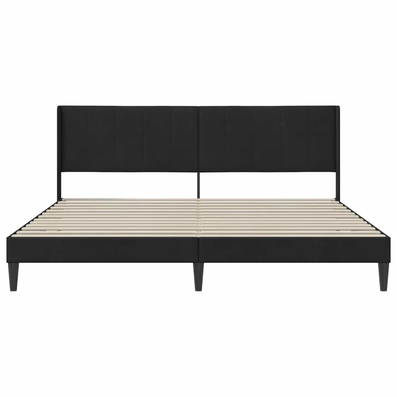 Lovos rėmas su galvūgalio Juoda 200 x 200 cm Aksomas