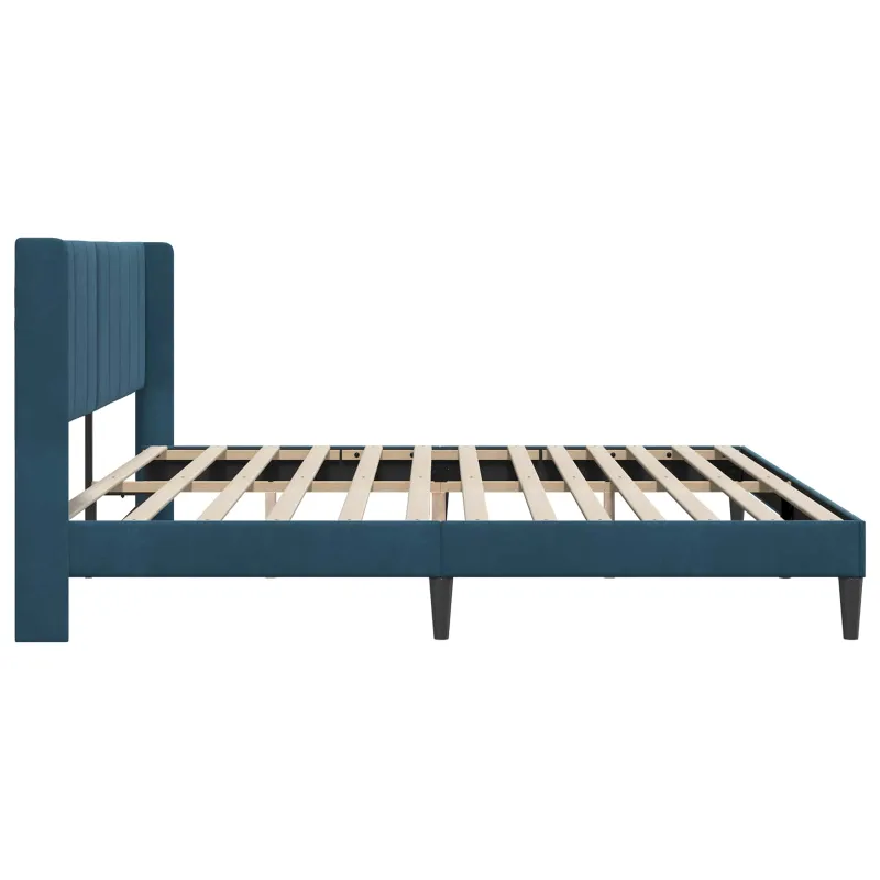 Lovos rėmas su galvūgalio Mėlyna 200 x 200 cm Aksomas