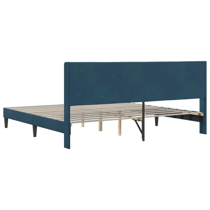 Lovos rėmas su galvūgalio Mėlyna 200 x 200 cm Aksomas