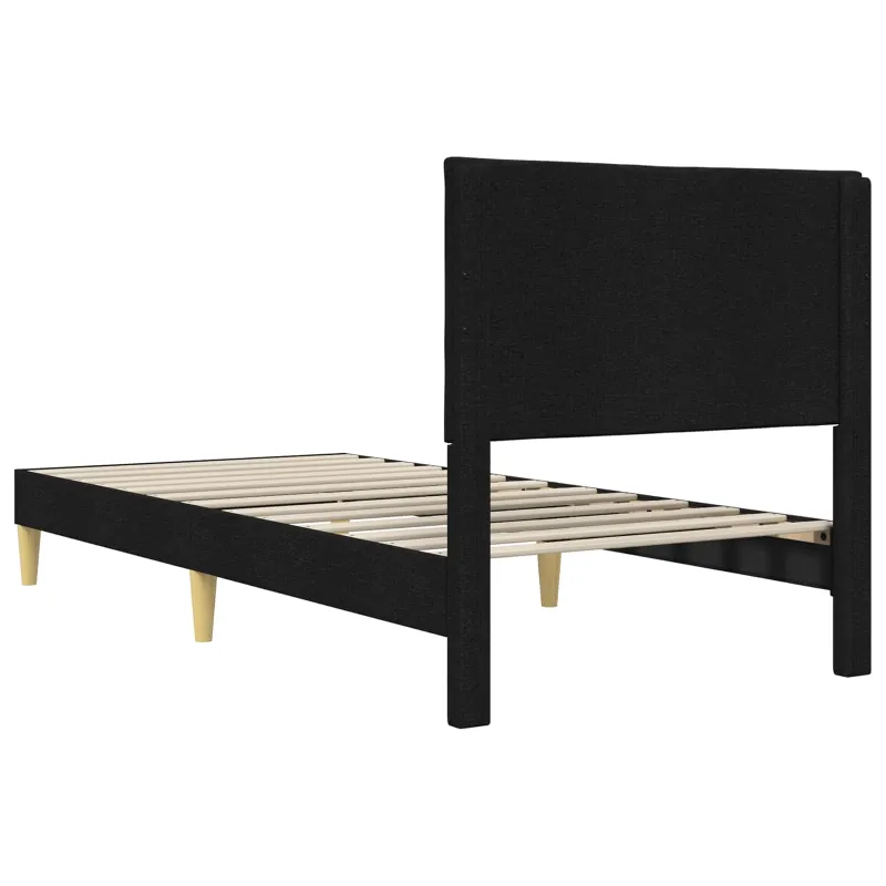 Lovos rėmas su galvūgalio Juoda 80 x 200 cm Audinys