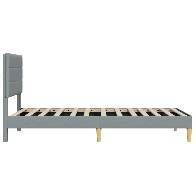 Lovos rėmas su galvūgalio Šviesiai pilka 90 x 190 cm Audinys