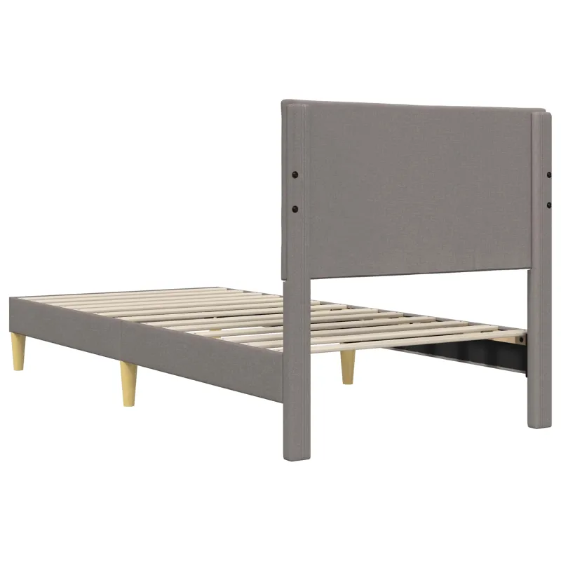 Lovos rėmas su galvūgalio Taupe 100 x 200 cm Audinys