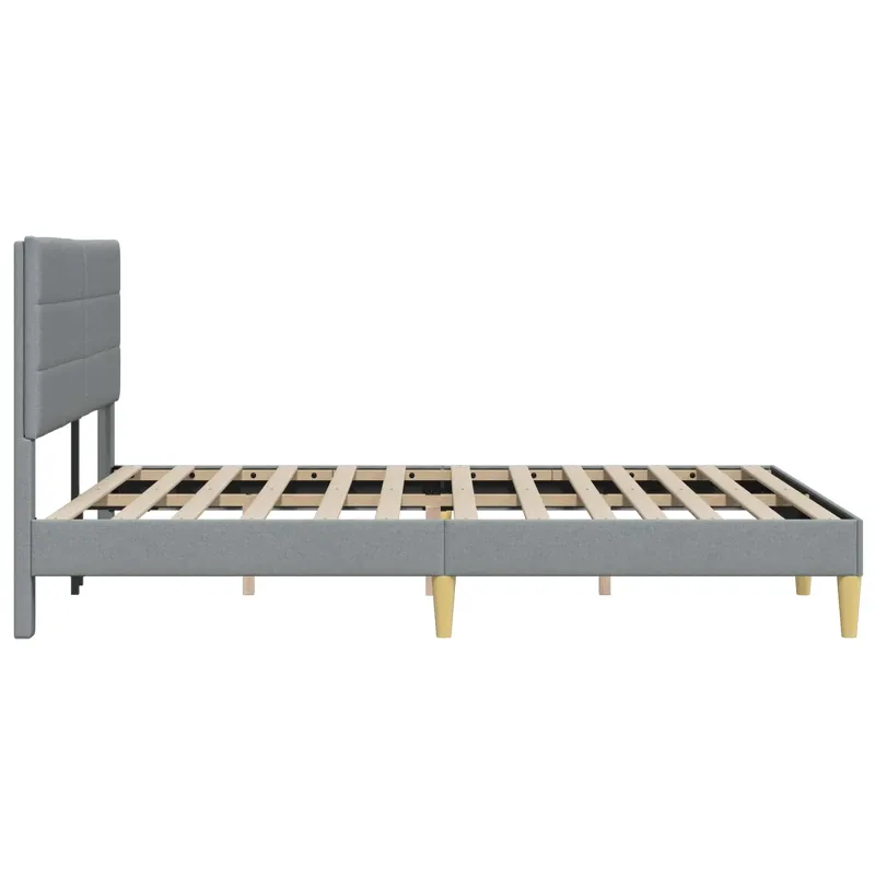 Lovos rėmas su galvūgalio Šviesiai pilka 140 x 190 cm Audinys