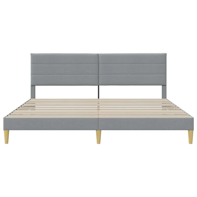 Lovos rėmas su galvūgalio Šviesiai pilka 200 x 200 cm Audinys