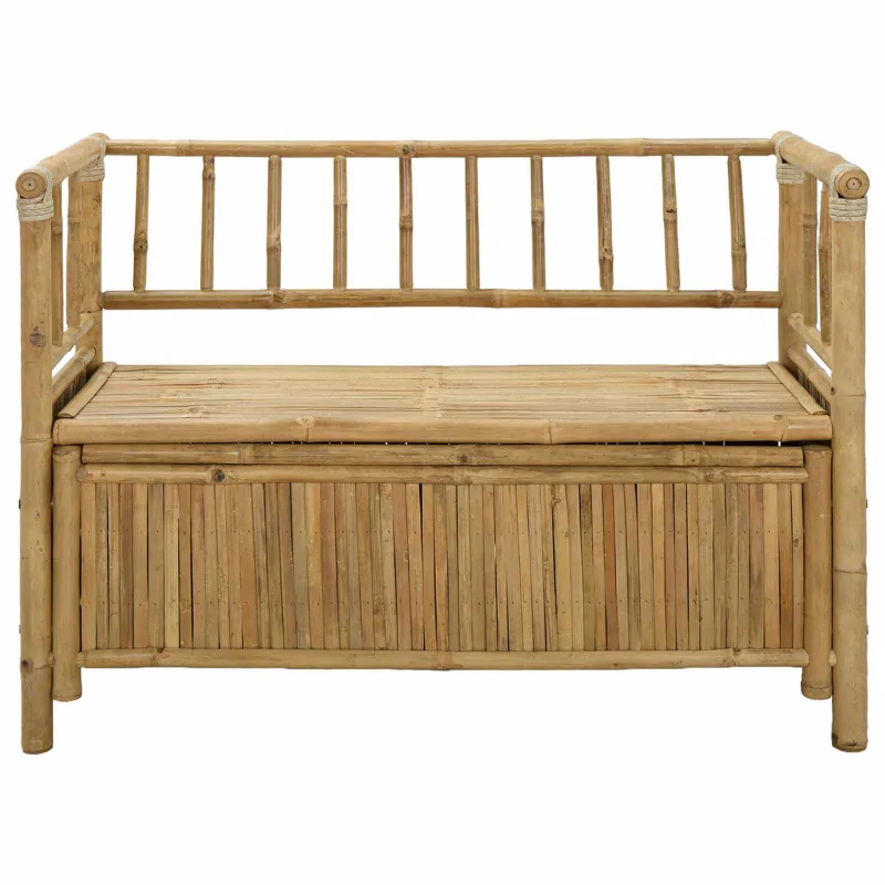 Sodo Saugojimo Suolas 110 x 47 x 80 cm Bambukas Natūrali