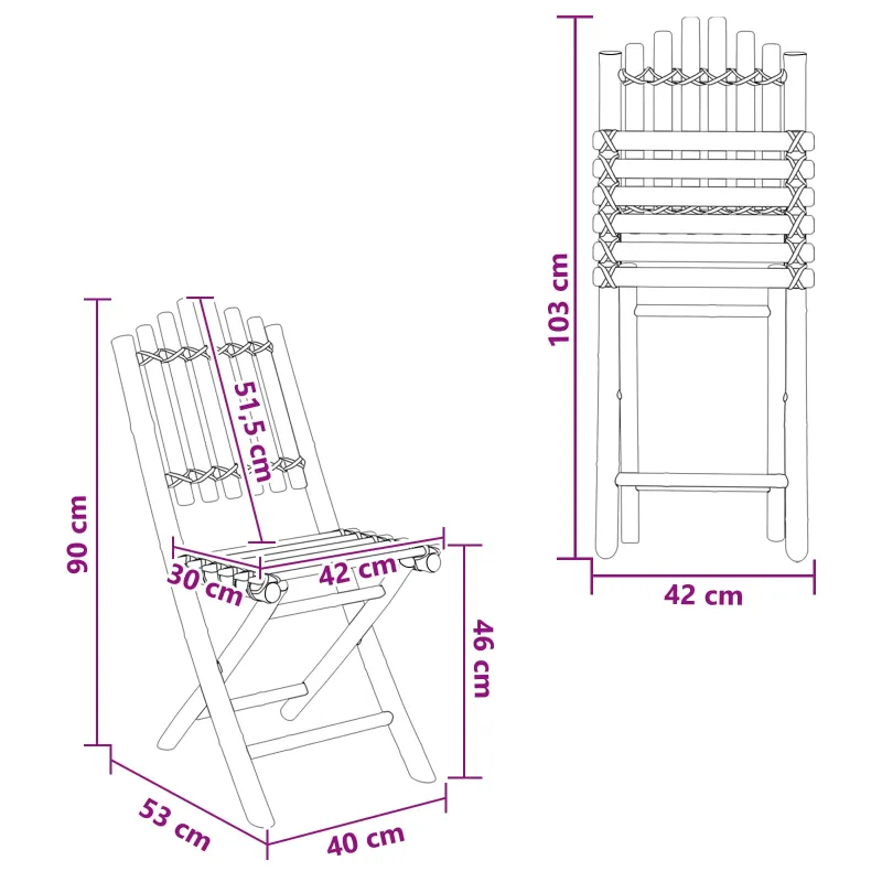 Sodo Kėdė 4 pcs Natūrali Bambukas