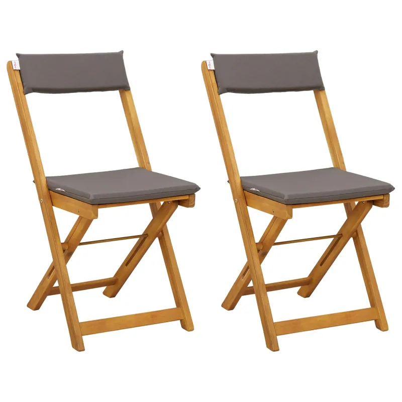 Lauko bistro kėdės 2 pcs Tamsiai pilka 40 x 53 x 80 cm